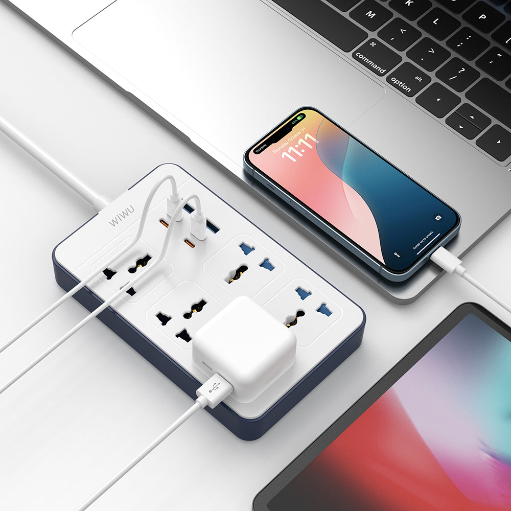 Wiwu Wi-S006 20W GaN Tech Power Strip 11 in 1 Çoklu Priz Wiwu Wi-S006 20W GaN Tech Power Strip 11 in 1 Çoklu Priz